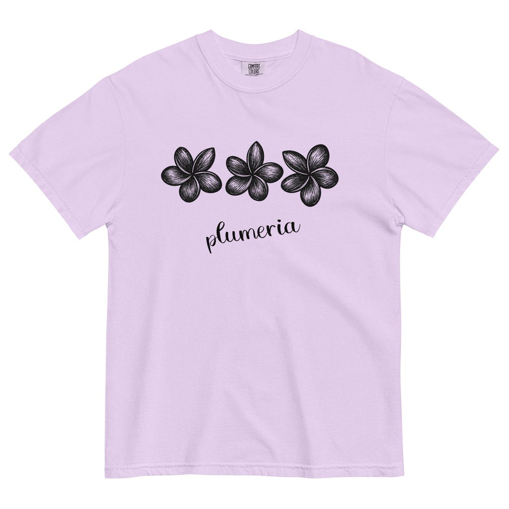Plumeria flowers Comfort Colors t-shirt linocut style plumerias tropical flowers tee plumeria lover gift