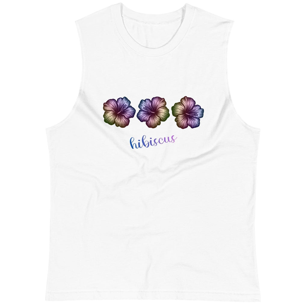 Hibiscus Muscle Shirt Tropical flowers tank top hibiscus lover gift Hawaii tank top
