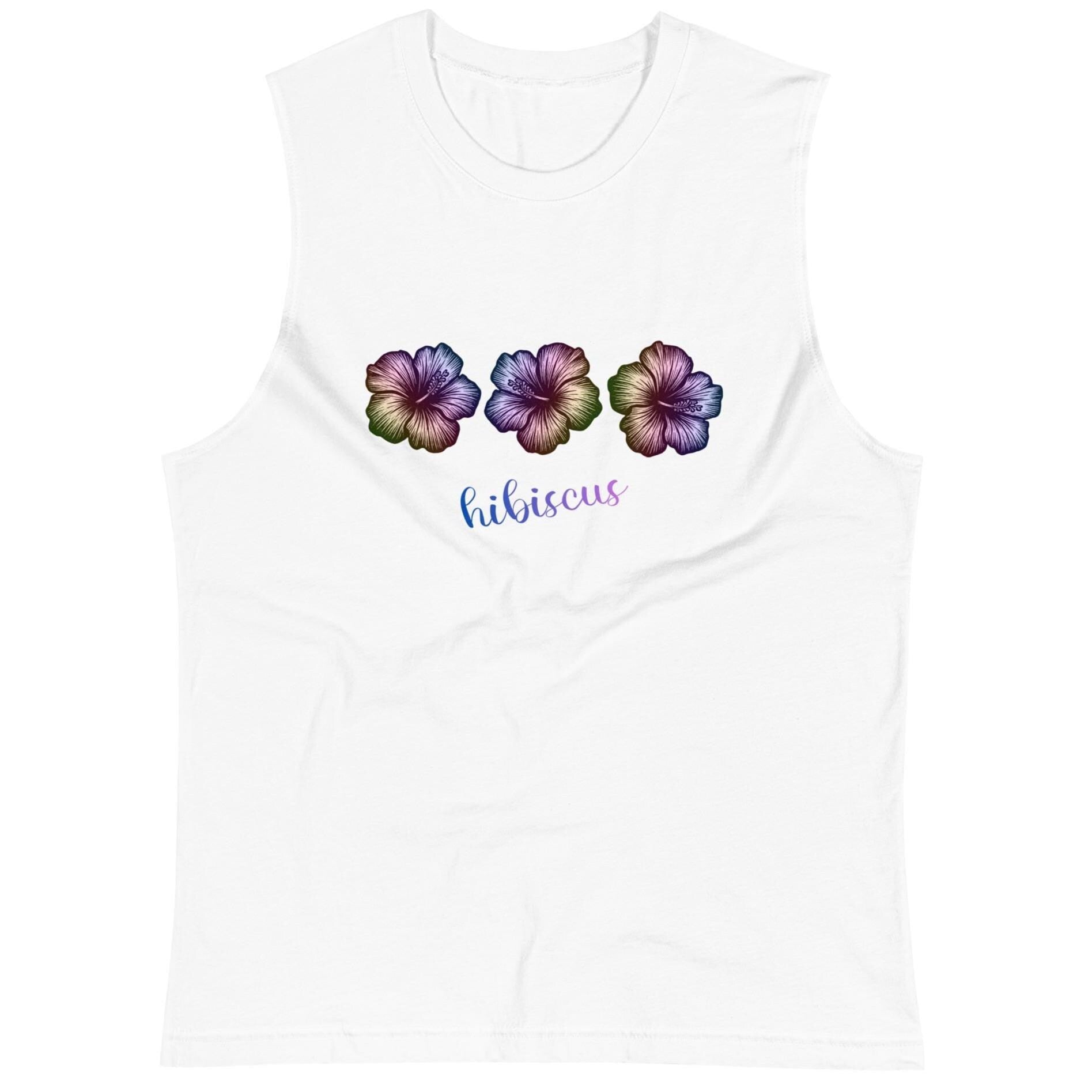 Hibiscus Muscle Shirt Tropical flowers tank top hibiscus lover gift Hawaii tank top