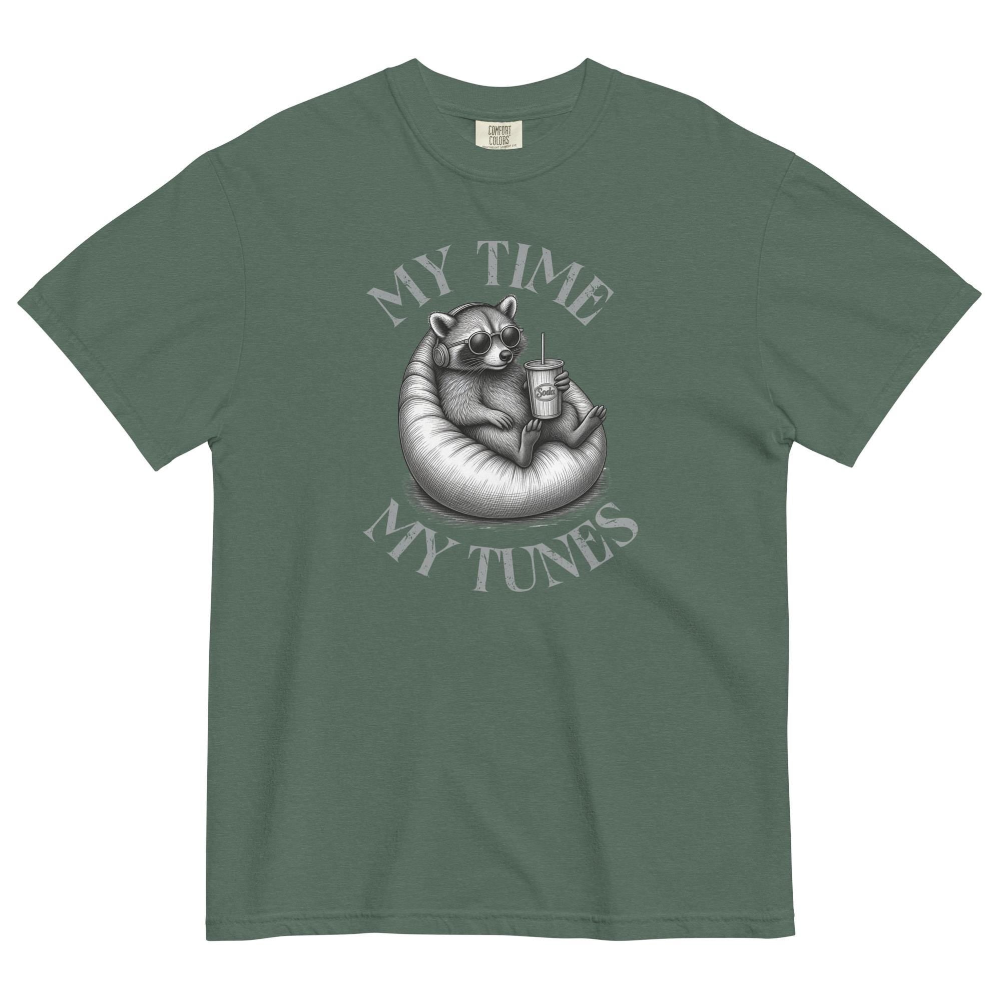 Funny Racoon music t-shirt Comfort Colors racoon music lover tee Old School Rock music lover tee Unisex garment-dyed heavyweight t-shirt