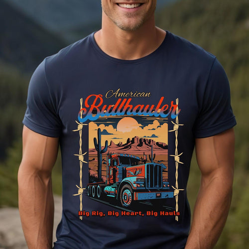 American Bull Hauler T-Shirt: Semi-Truck Graphic Tee gift for Trucker long haul driver gift