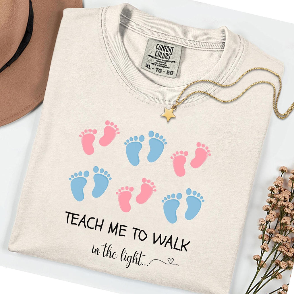 Christian Pregnancy Announcement Shirt, Teach Me To Walk In The Light LDS Mom gift