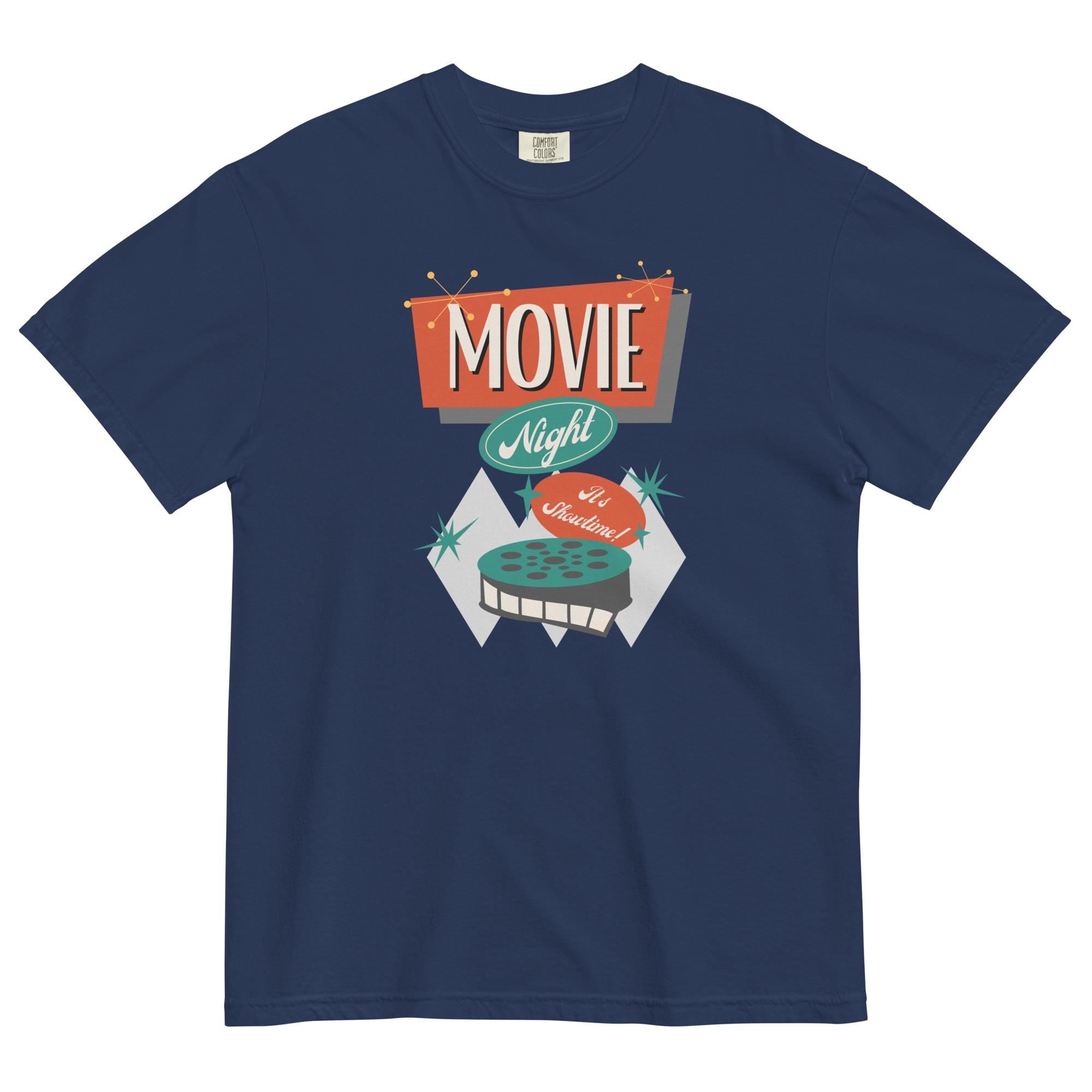 Retro Movie Shirt Comfort Colors Movie Night Mid Century T-Shirt gift for Cinema buff, movie lover gift