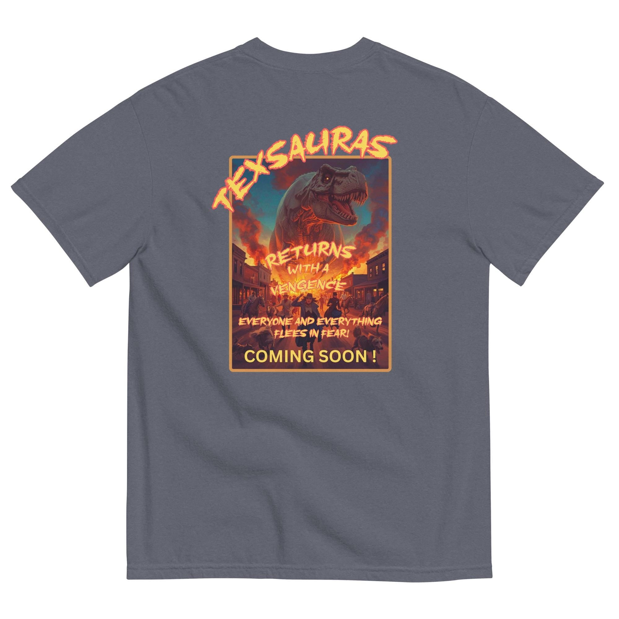 Funny Dinosaur Movie T-Shirt Back print Dinosaur movie poster design Comfort Colors tee Unisex garment-dyed heavyweight t-shirt