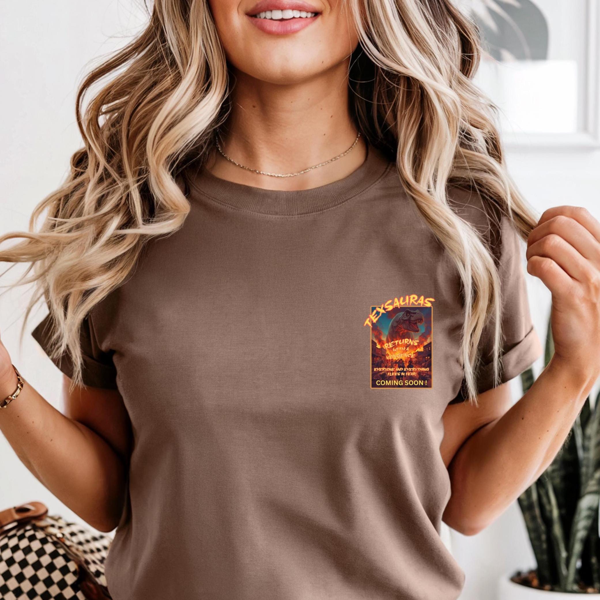 Funny Dinosaur Movie T-Shirt Back print Dinosaur movie poster design Comfort Colors tee Unisex garment-dyed heavyweight t-shirt
