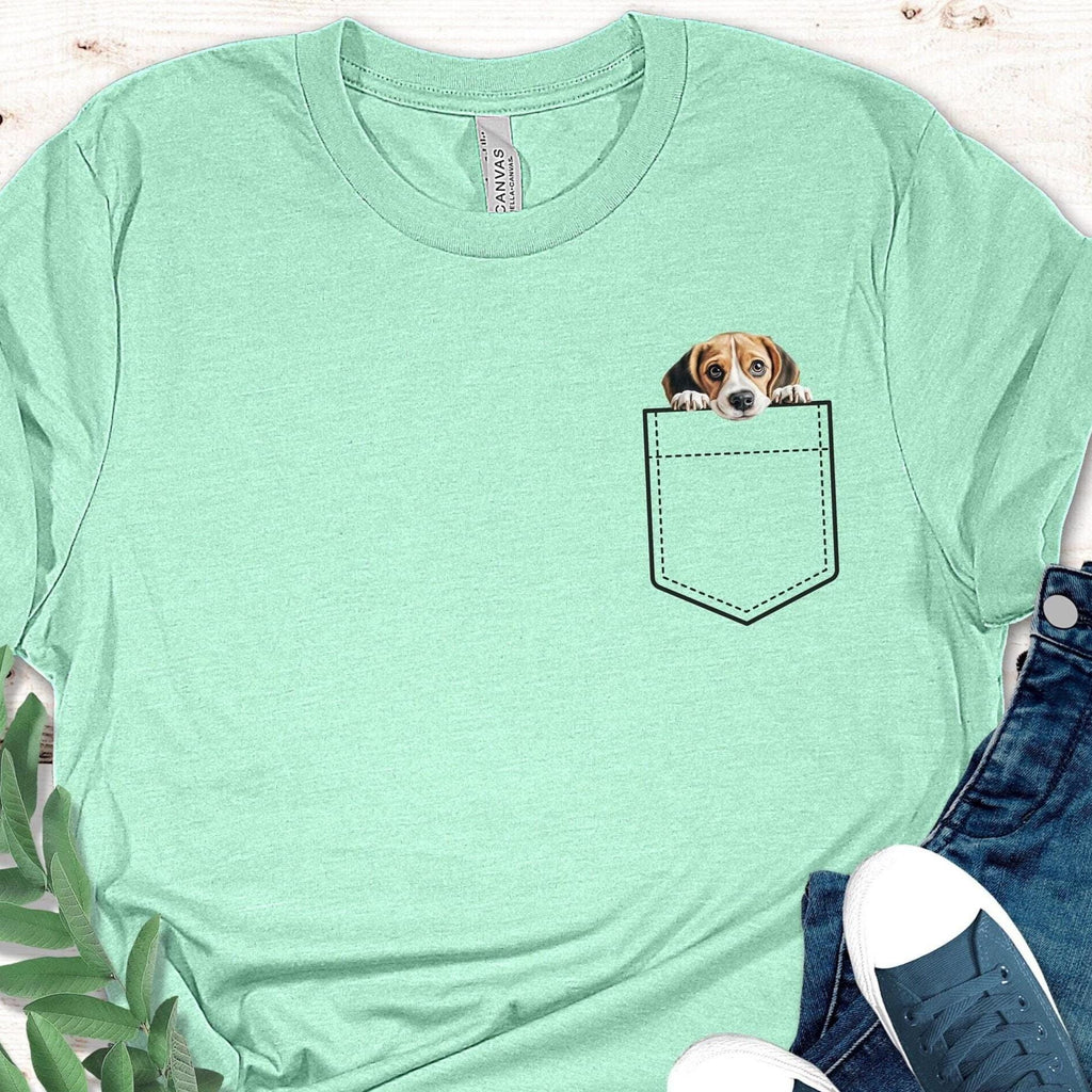 Personalized Beagle Puppy Shirt: Peeking Pocket Dog Tee