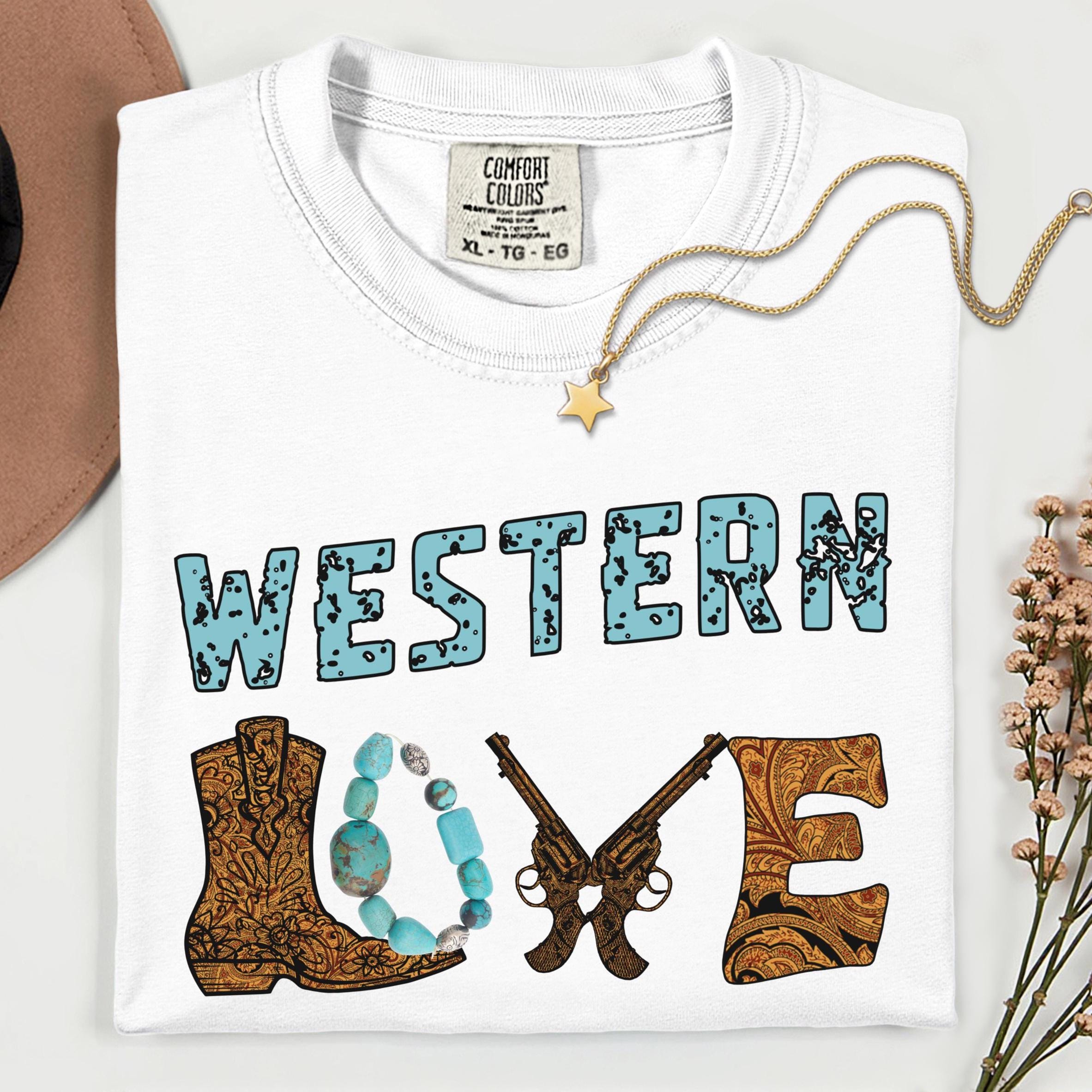 Western Love Shirt Comfort Colors Western boot and guns t-shirt Country girl tee garment-dyed t-shirt