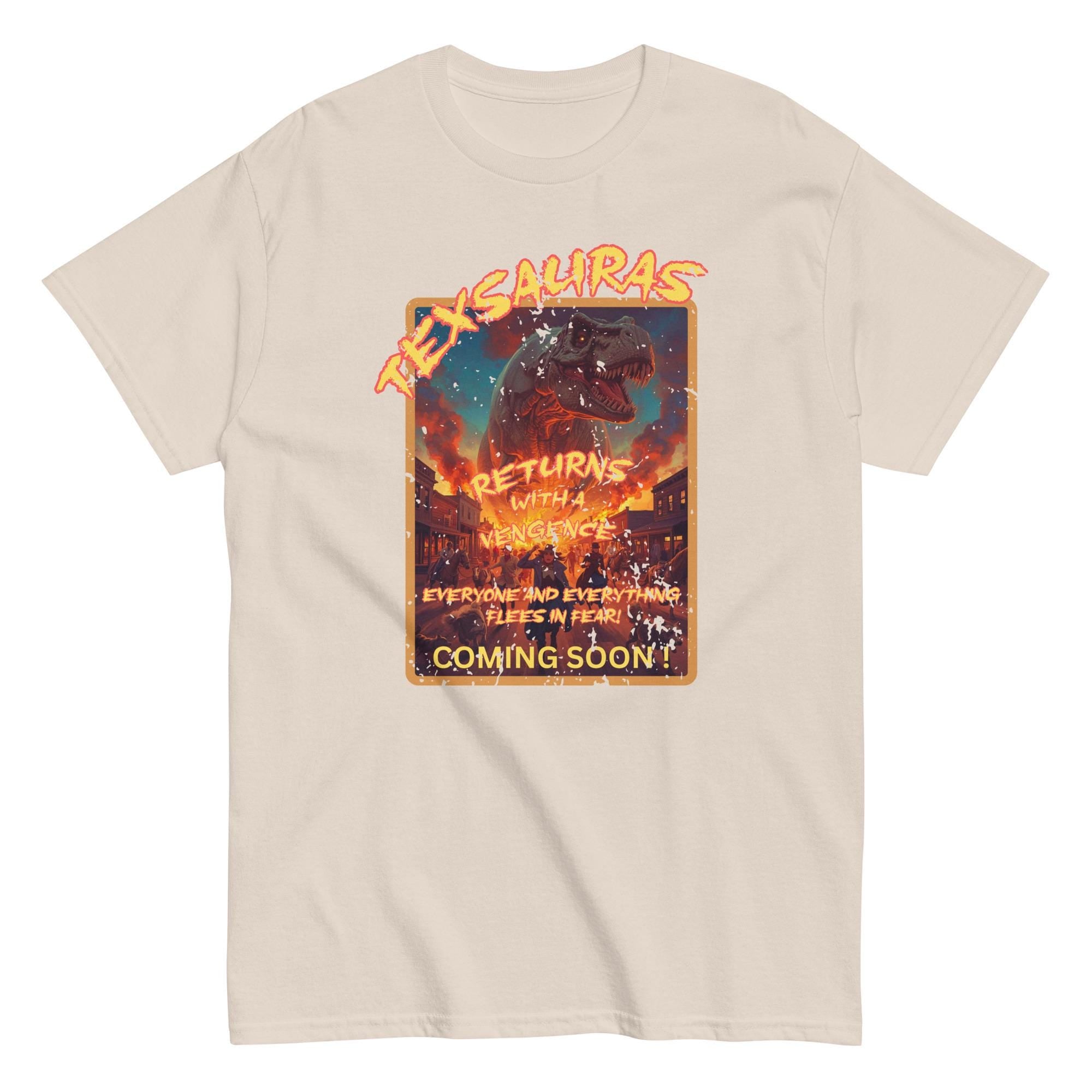 Dinosaur Movie Poster Shirt Sci Fi poster inspired t-shirt "Texsauras Returns " Unisex classic tee