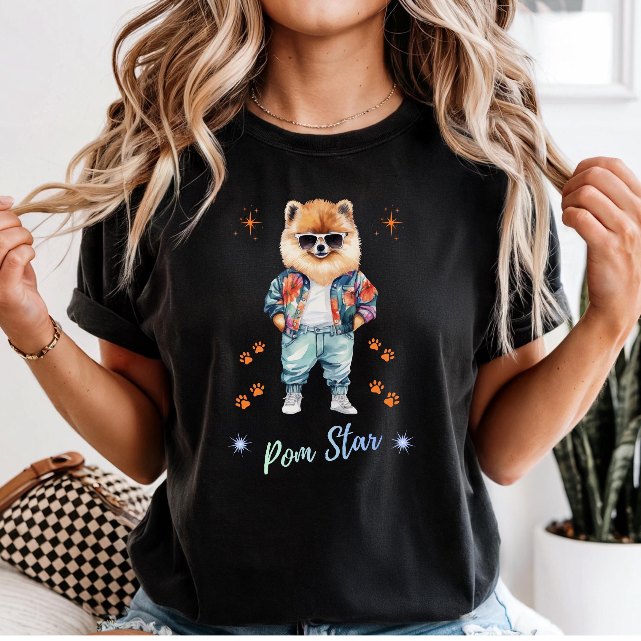 Funny Pomeranian T-Shirt Comfort Colors Pom Star tee gift for Pom owner Pomeranian lover gift