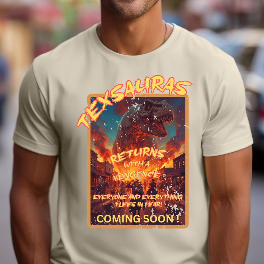 Dinosaur Movie Poster Shirt Sci Fi poster inspired t-shirt "Texsauras Returns " Unisex classic tee