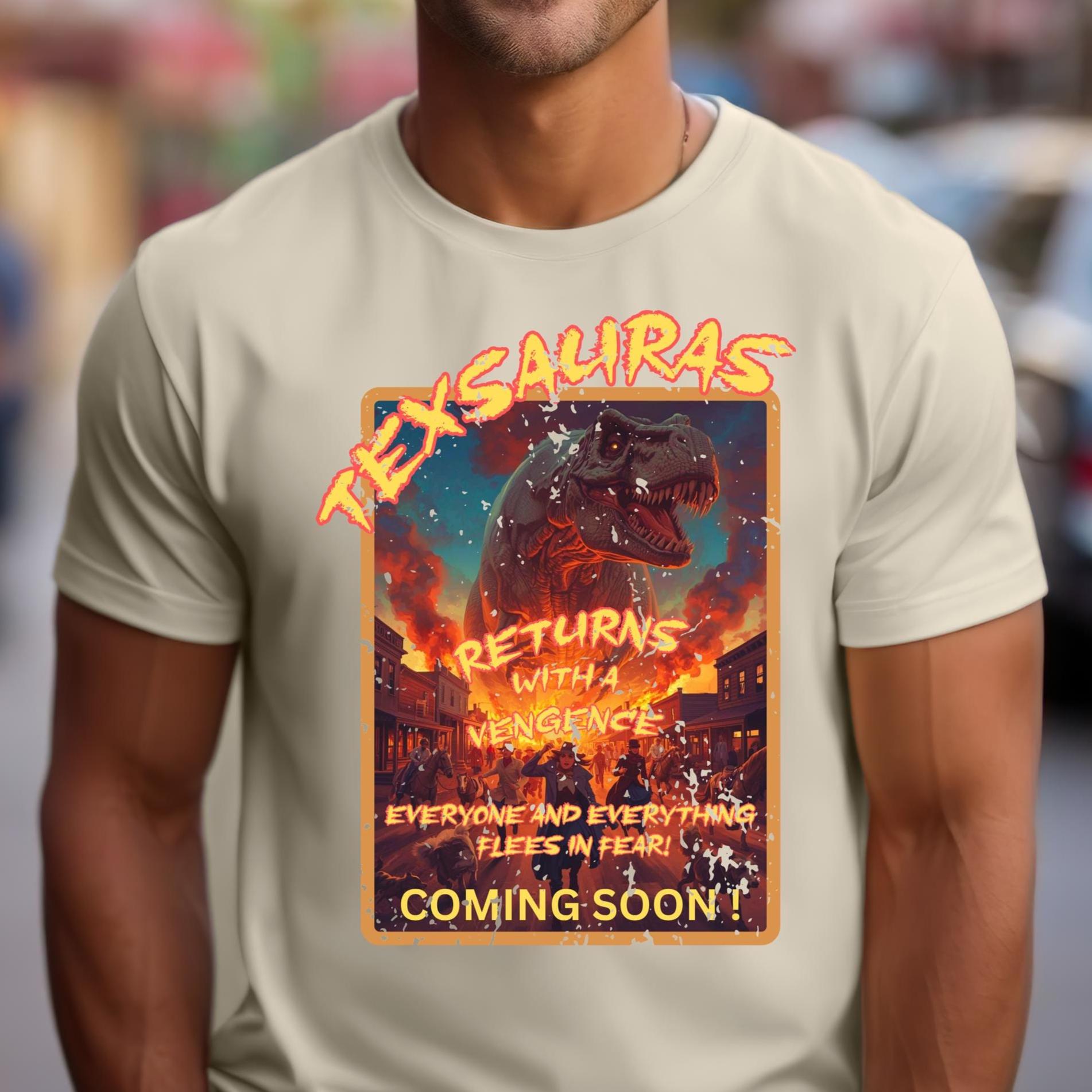 Dinosaur Movie Poster Shirt Sci Fi poster inspired t-shirt "Texsauras Returns " Unisex classic tee