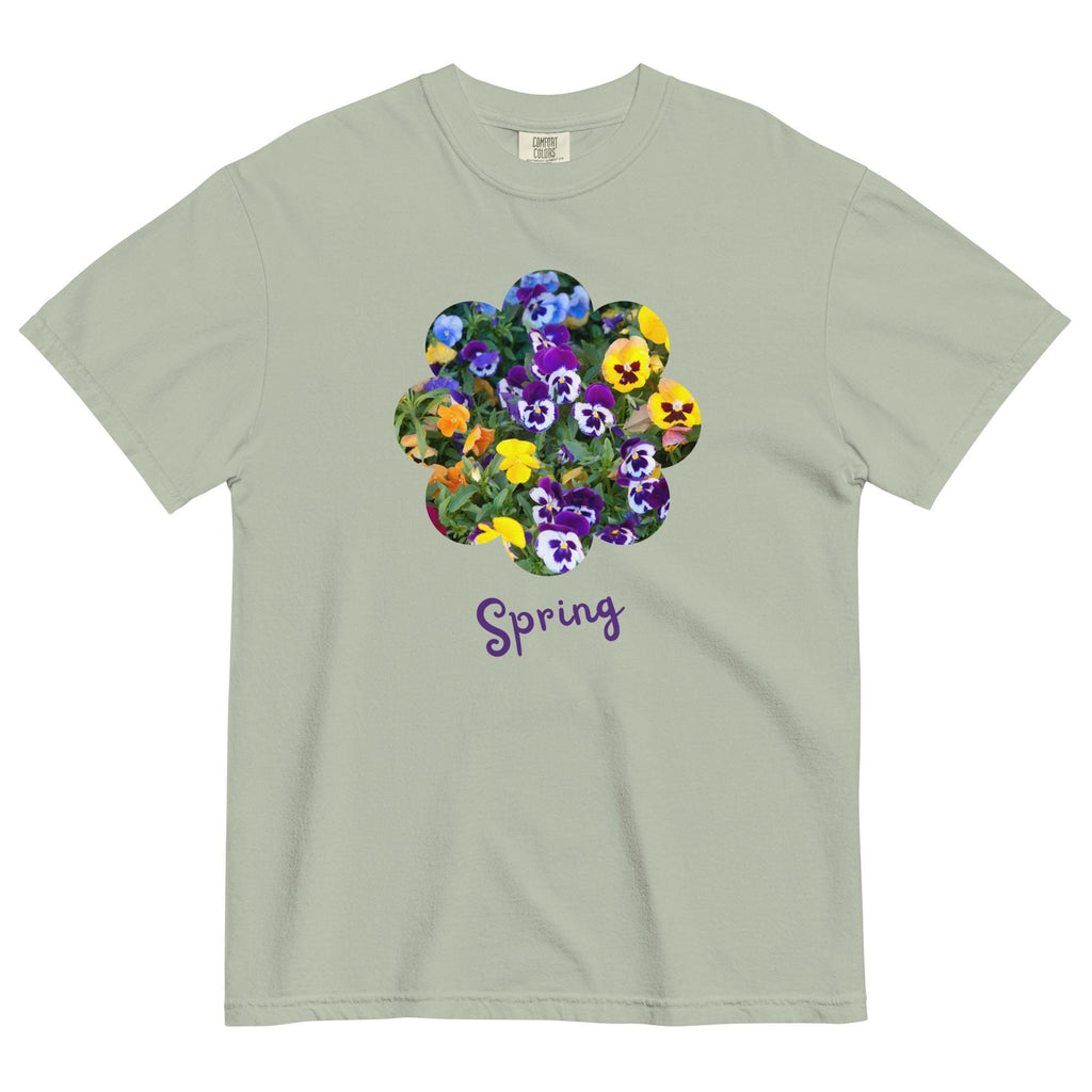 Spring Flowers Comfort Colors t-shirt Pansies tee Spring pansies shirt Mothers Day flowers gift