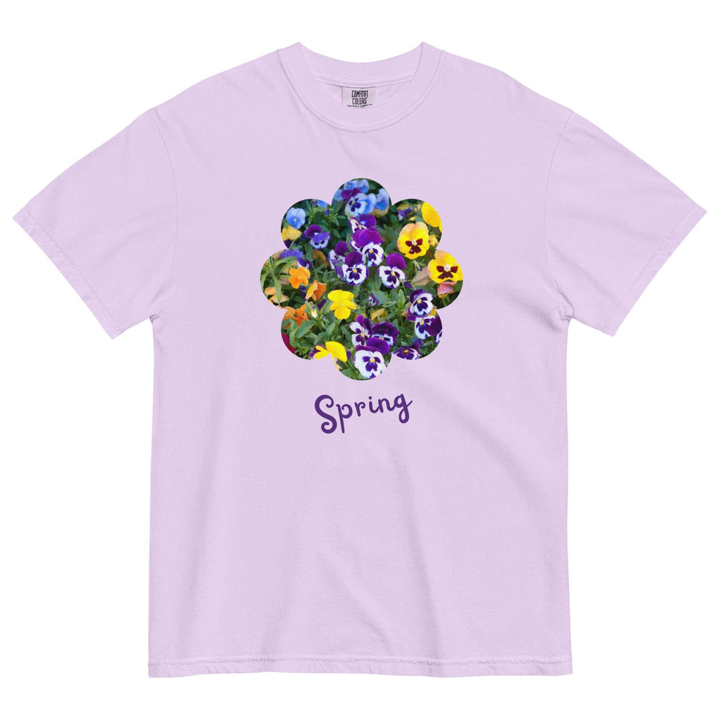 Spring Flowers Comfort Colors t-shirt Pansies tee Spring pansies shirt Mothers Day flowers gift