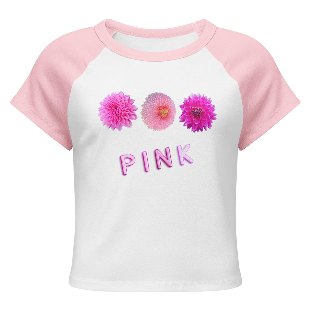 Pink blossoms t-shirt pink flowers Women’s micro rib raglan baby tee