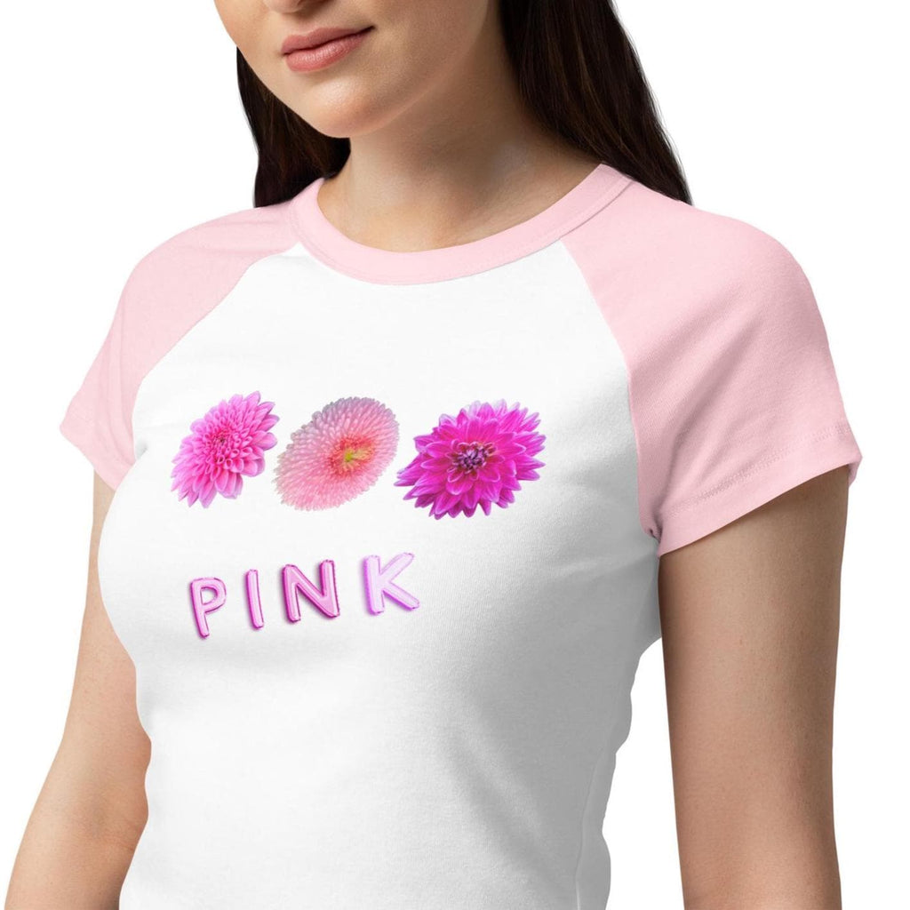 Pink blossoms t-shirt pink flowers Women’s micro rib raglan baby tee