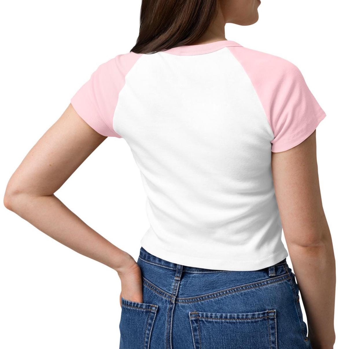 Pink blossoms t-shirt pink flowers Women’s micro rib raglan baby tee