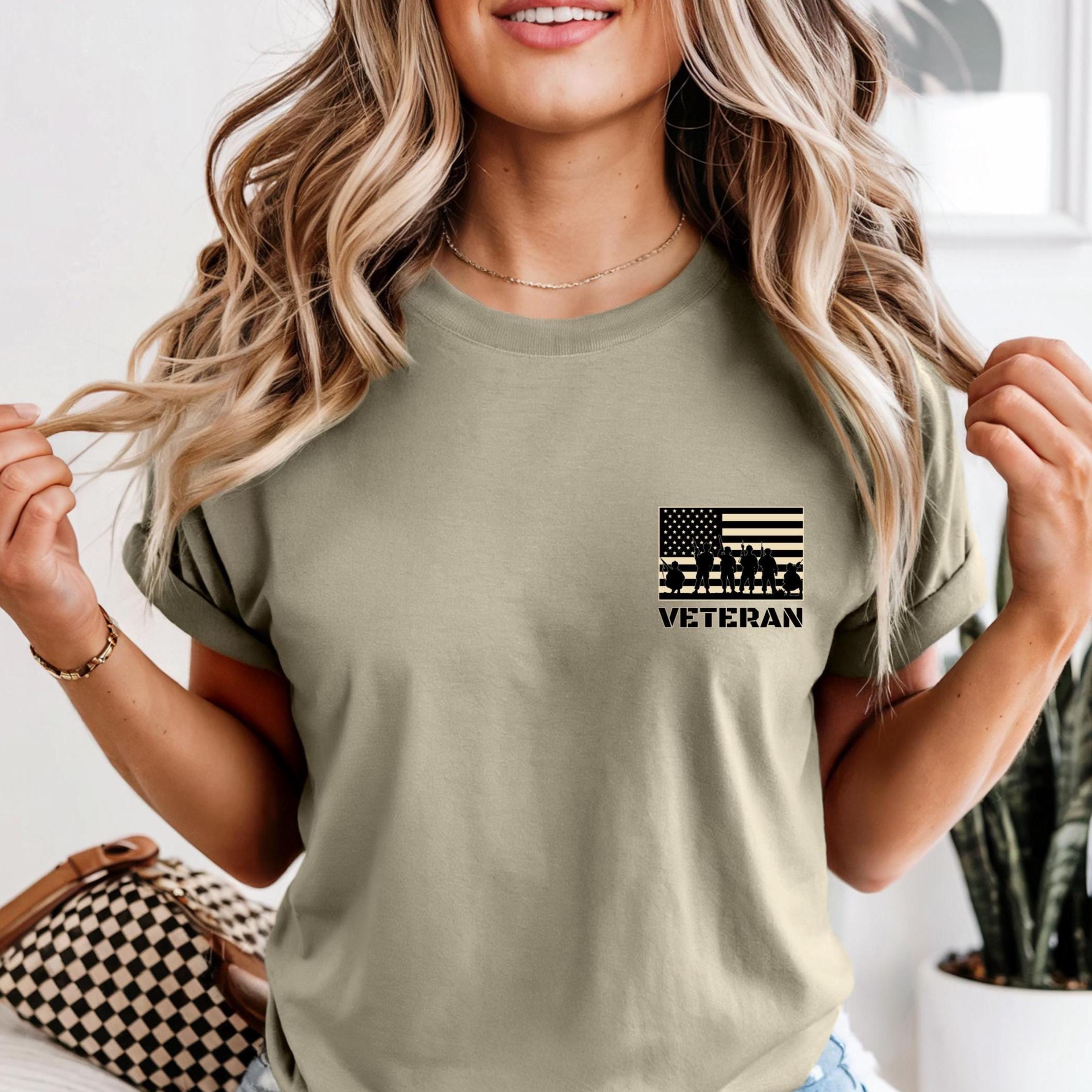 Veteran USA Flag T-Shirt: Military Service Tribute, Comfort Colors Heavyweight Tee