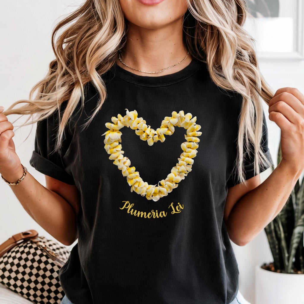 Plumeria Comfort Colors tshirt Hawaiian Lei Design gift for Hawaii lover plumeria tees