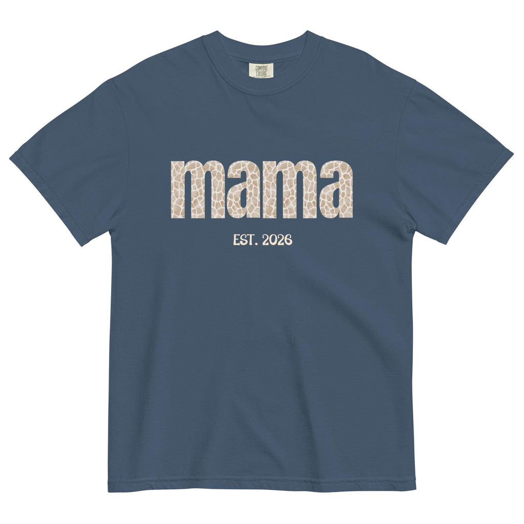 New Mama Shirt Comfort Colors Expecting mother animal print t-shirt 2026 birth t-shirt garment-dyed tee
