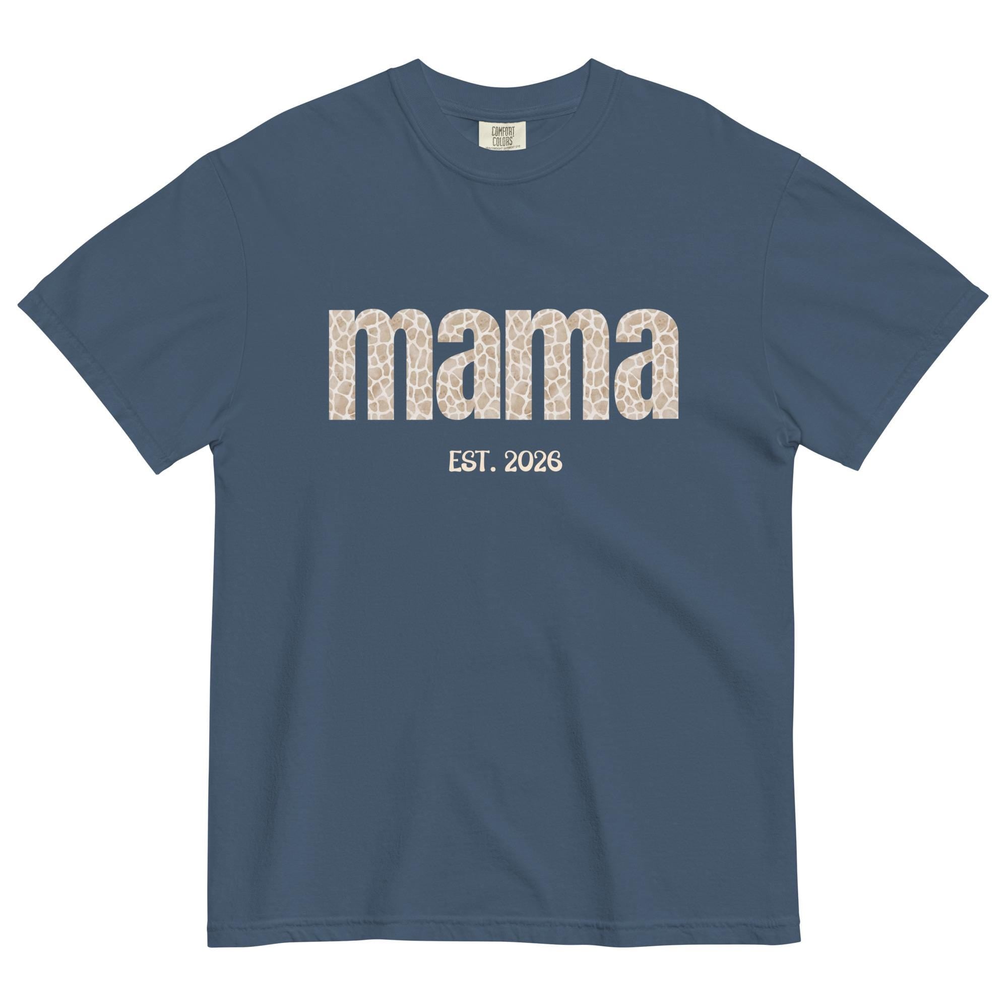 New Mama Shirt Comfort Colors Expecting mother animal print t-shirt 2026 birth t-shirt garment-dyed tee