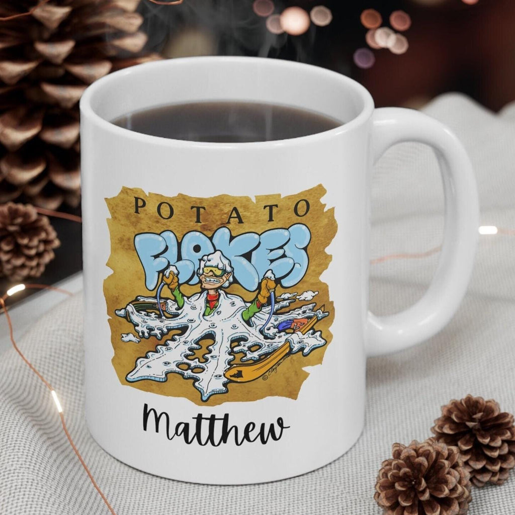 Personalized Idaho Mug: Funny Potato Flake Design, 11oz Ceramic