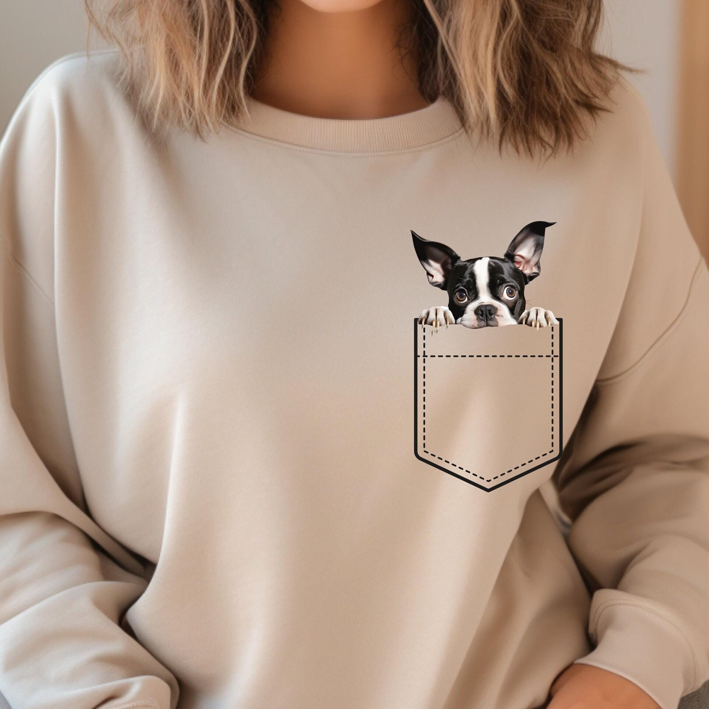 Boston Terrier Sweatshirt: Personalized Dog Pocket Pullover
