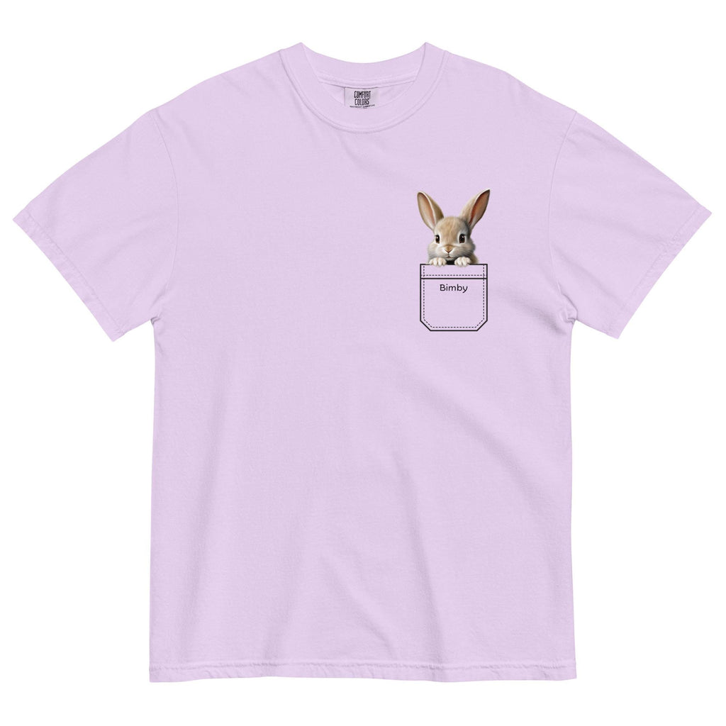 Bunny Pocket peeker T-Shirt Comfort Colors Personalized baby rabbit tee Unisex