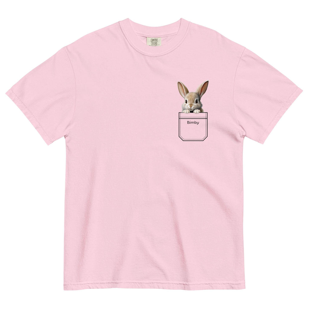Bunny Pocket peeker T-Shirt Comfort Colors Personalized baby rabbit tee Unisex