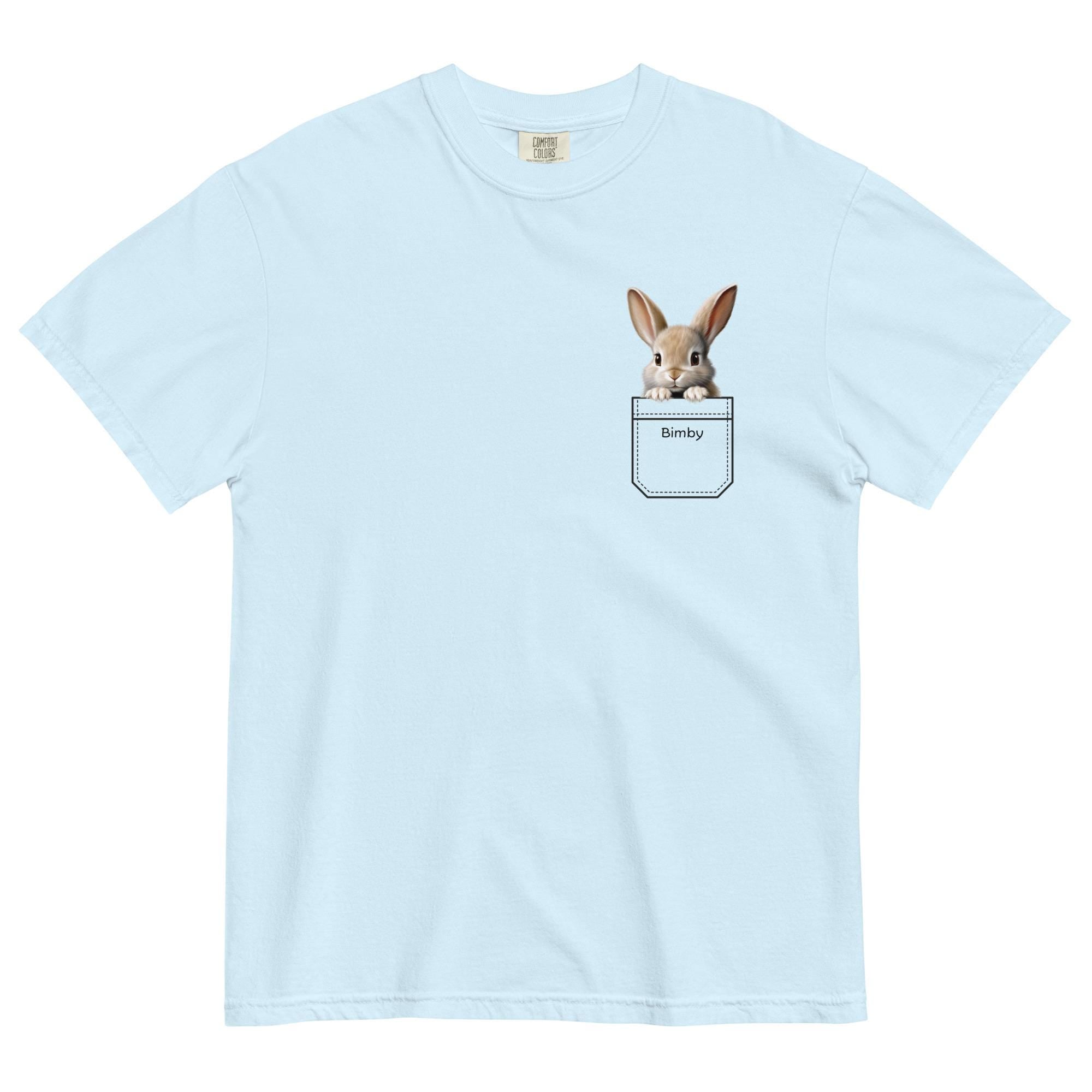 Bunny Pocket peeker T-Shirt Comfort Colors Personalized baby rabbit tee Unisex