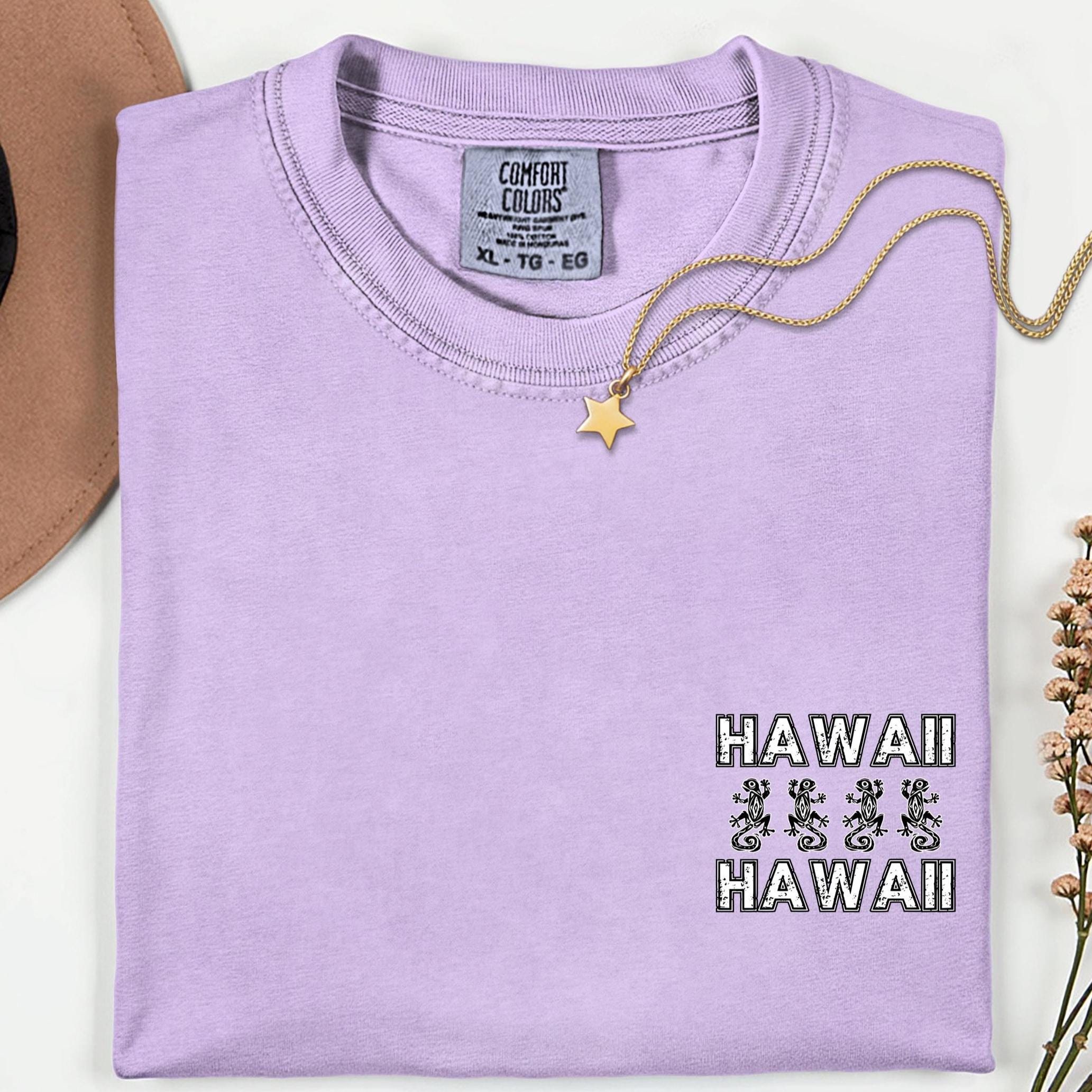 Hawaii back print t-shirt Comfort Colors Hawaii geckos shirt