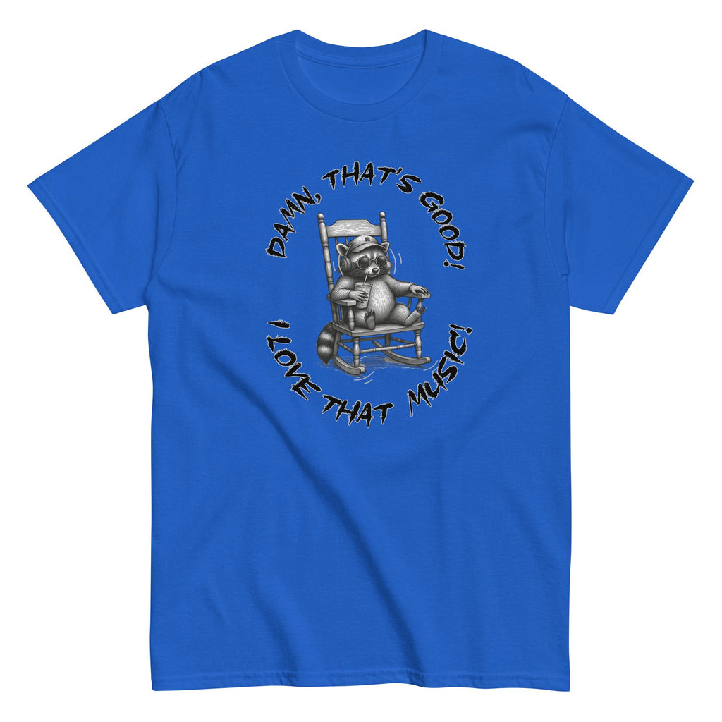 Funny Racoon Music Shirt Retirement gift music lover rocking chair tee Unisex classic tee