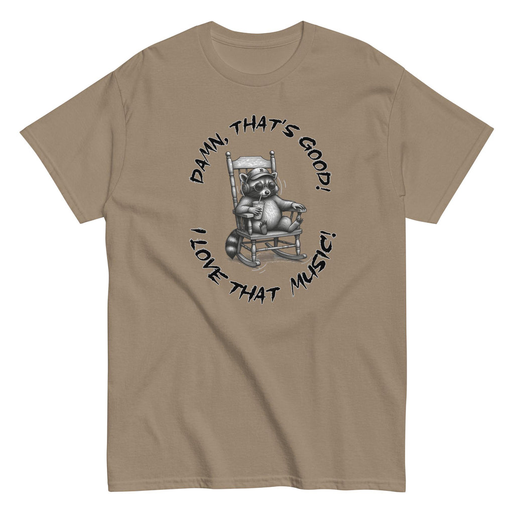 Funny Racoon Music Shirt Retirement gift music lover rocking chair tee Unisex classic tee