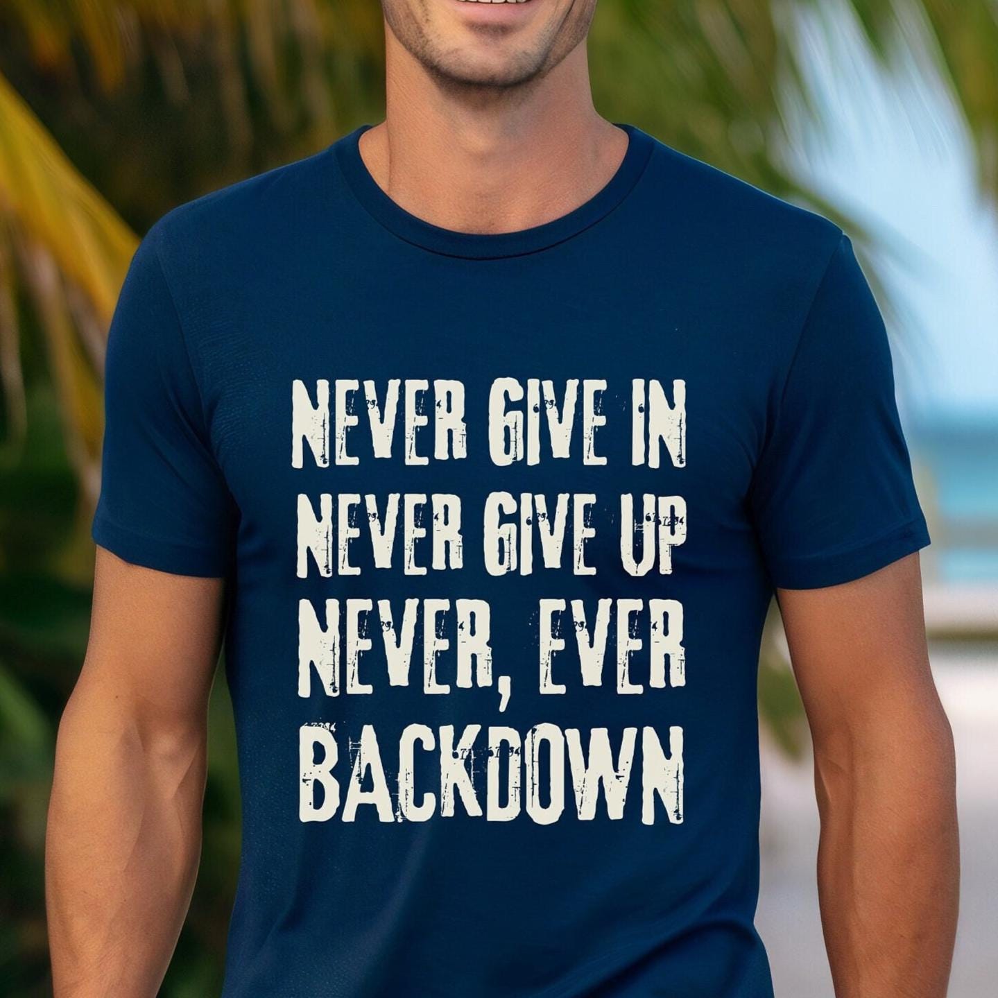 Never Give Up Shirt: Mens Conservative Patriot Tee