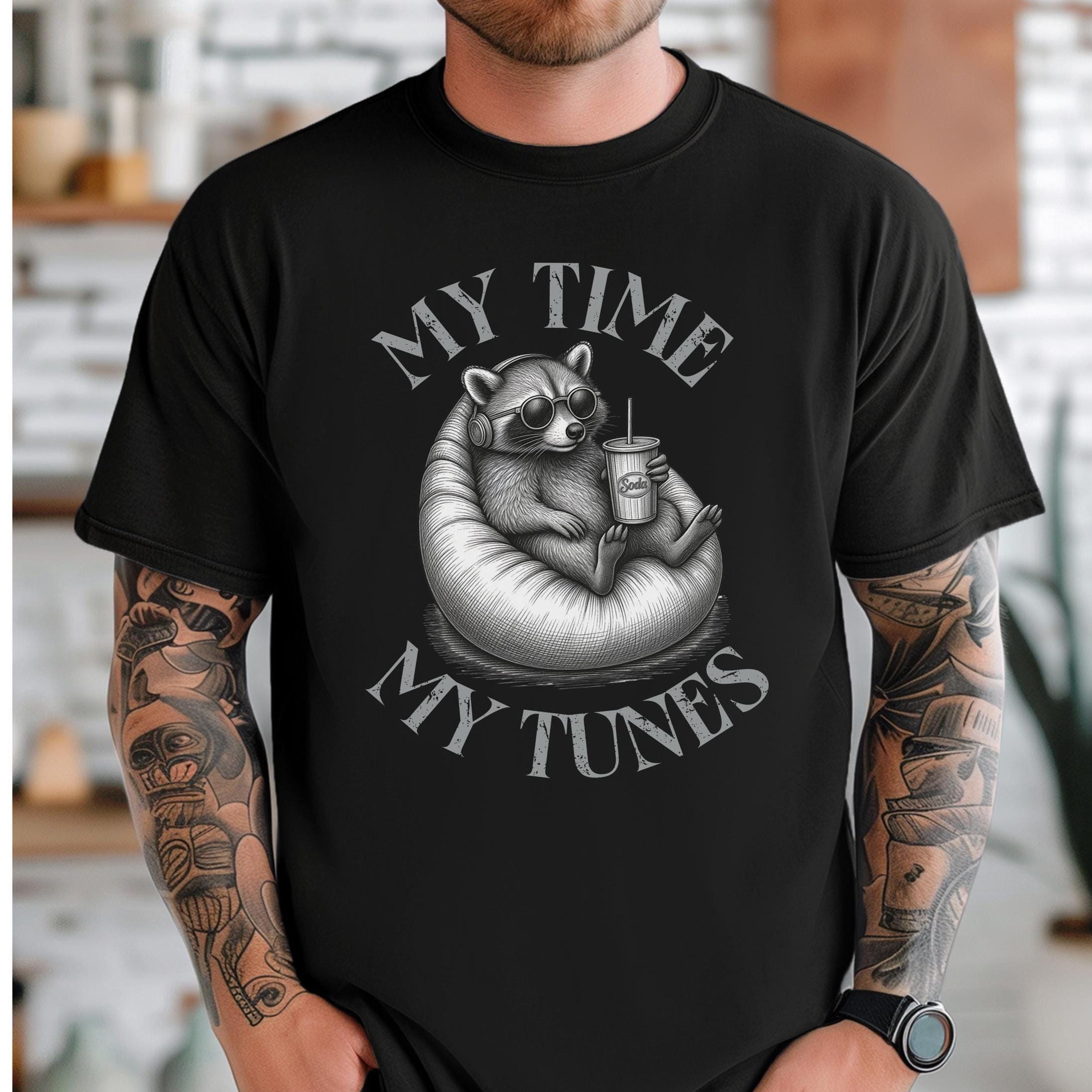 Funny Racoon music t-shirt Comfort Colors racoon music lover tee Old School Rock music lover tee Unisex garment-dyed heavyweight t-shirt