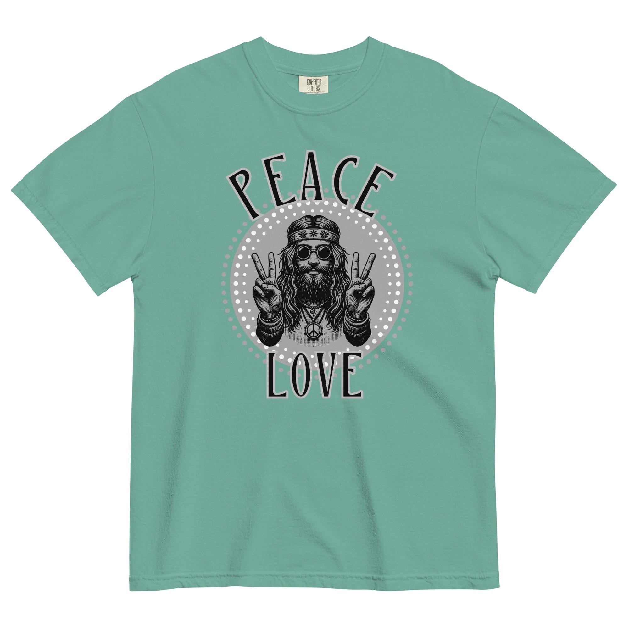 Retro Hippie Peace Love Shirt Comfort Colors Peace Love T-Shirt retro 60s hippie tee Unisex garment-dyed t-shirt