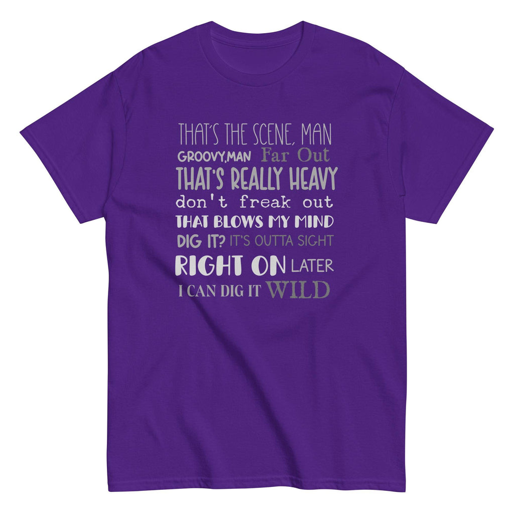 Funny Retro 60s Slang Words T-shirt 70s slang language shirt Gildan Cotton Unisex tee