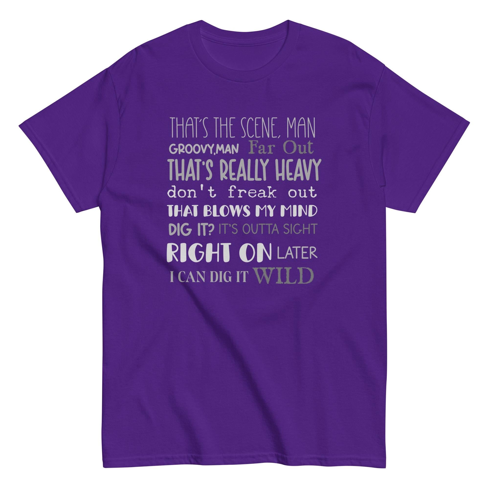 Funny Retro 60s Slang Words T-shirt 70s slang language shirt Gildan Cotton Unisex tee