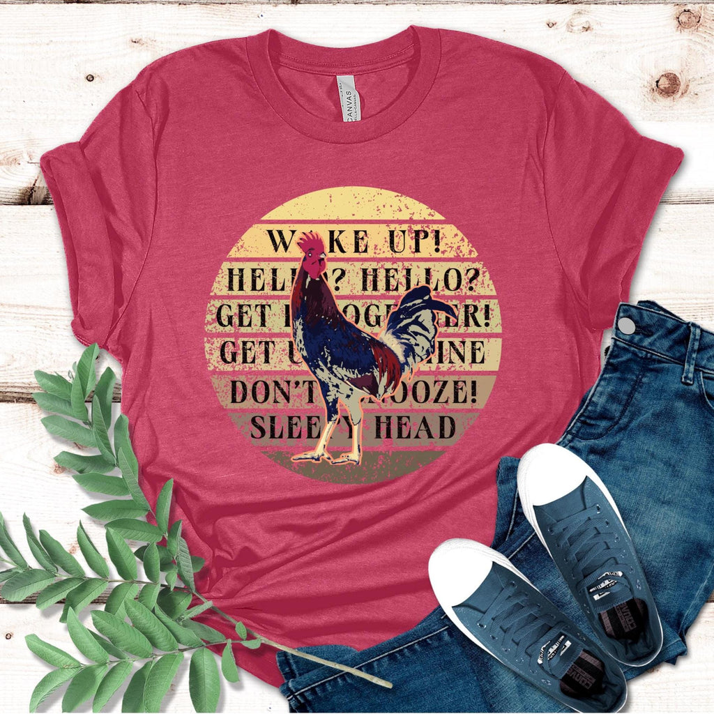Rooster T-Shirt Wake up Rooster tee, Bella Canvas Chicken Tshirt gift for rooster lover, chicken owner shirt