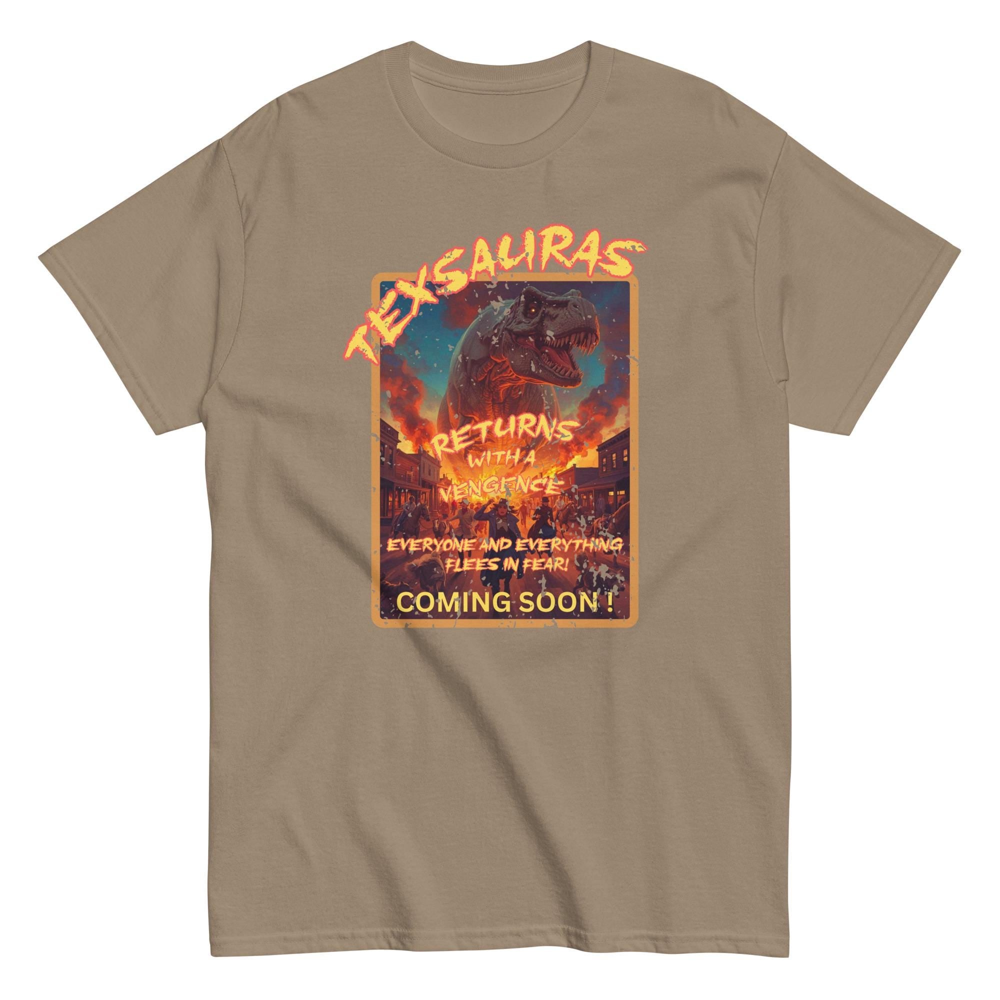 Dinosaur Movie Poster Shirt Sci Fi poster inspired t-shirt "Texsauras Returns " Unisex classic tee