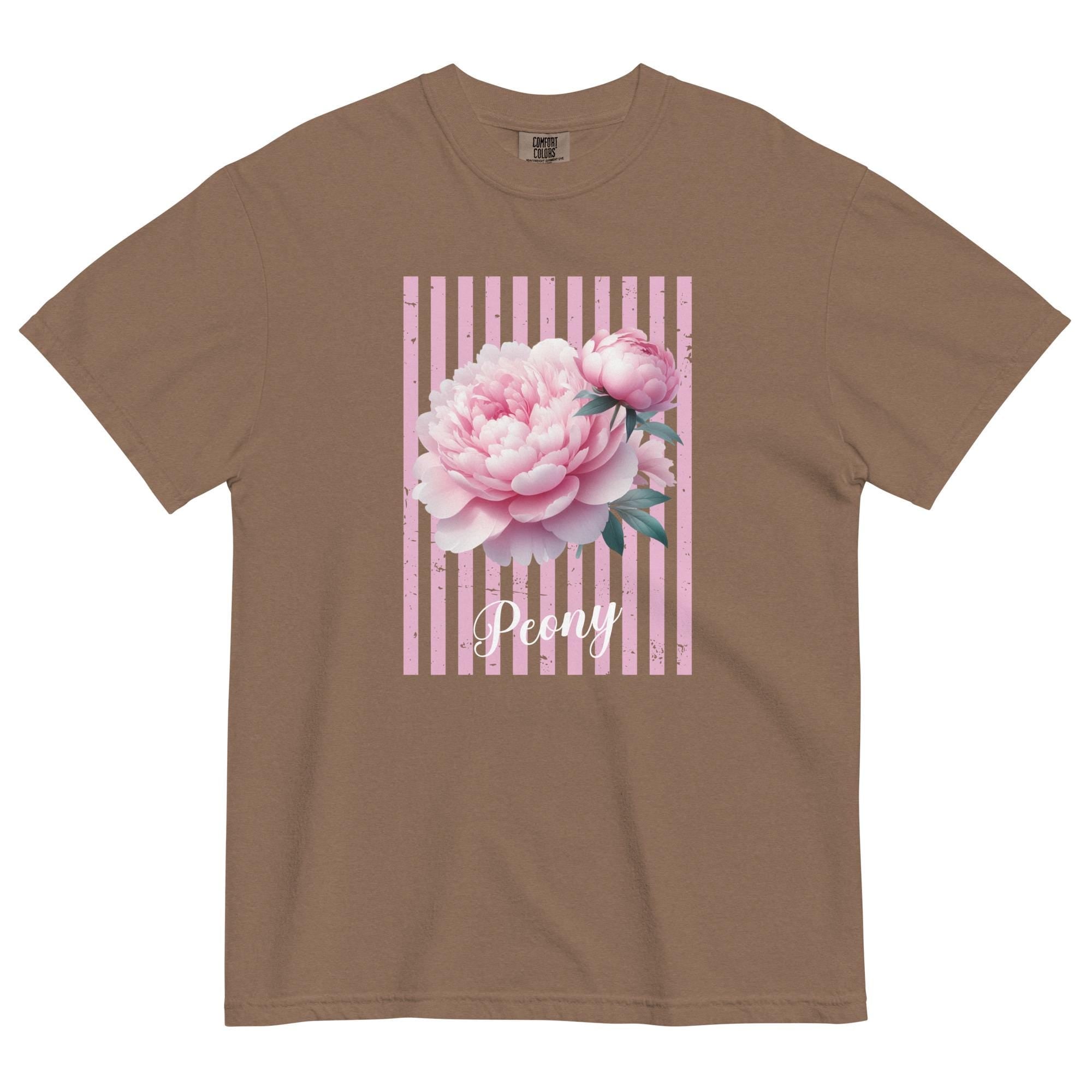 Comfort Colors Peony T-Shirt: Pink Floral Graphic Tee, Peony Lover Gift