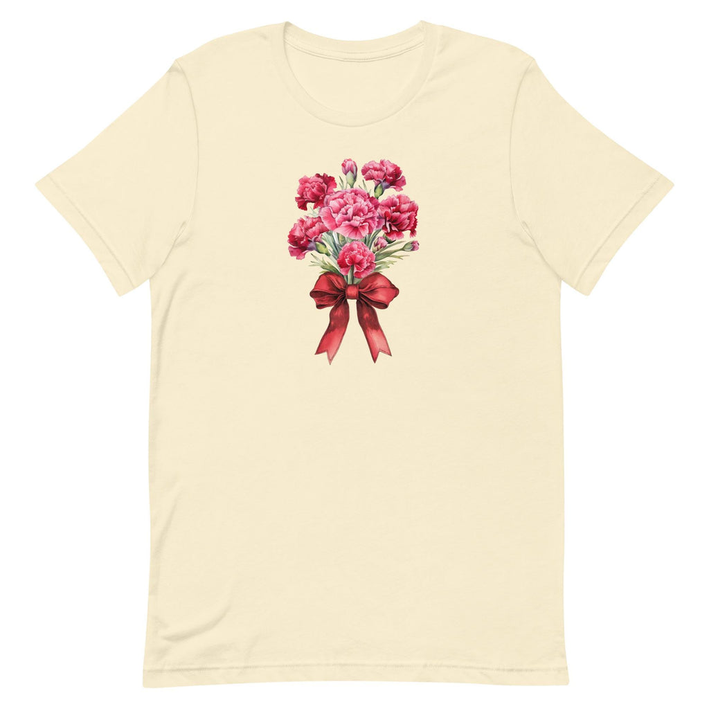 Carnations T-Shirt Bella Canvas pink and red carnations Mothers Day gift tee