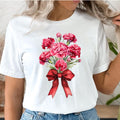 Carnations T-Shirt Bella Canvas pink and red carnations Mothers Day gift tee