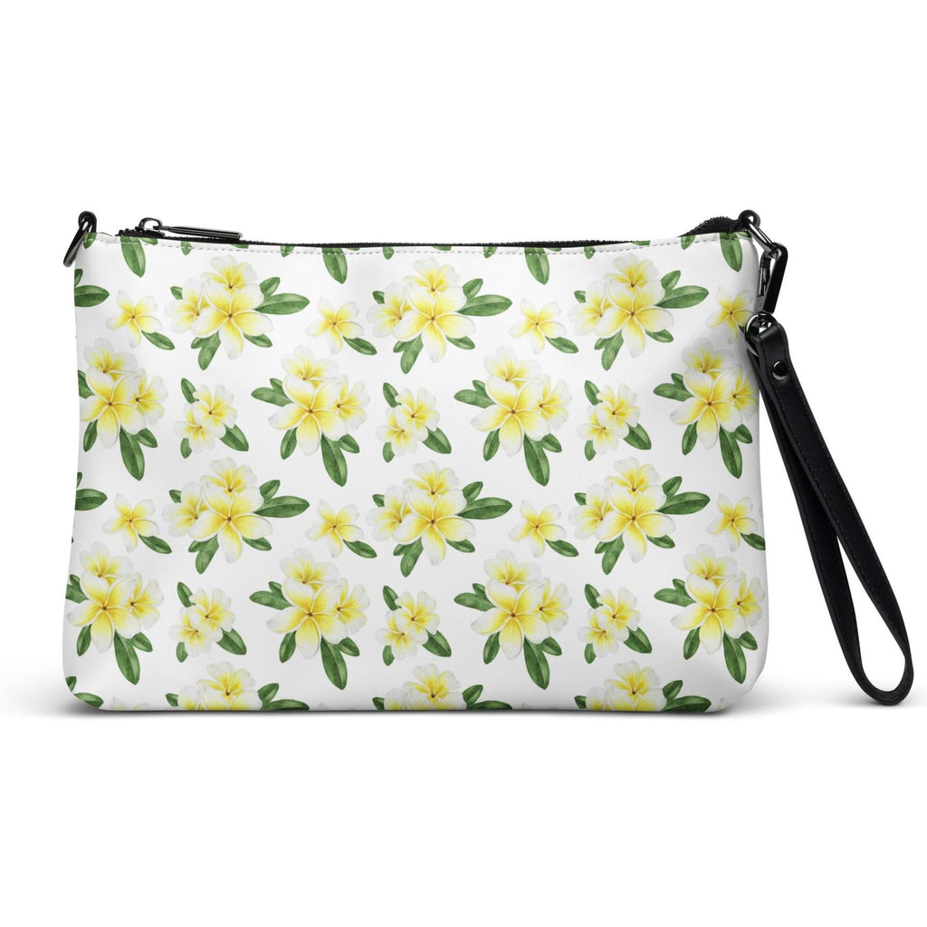Plumeria Crossbody bag Tropical flowers bag zippered removeable straps