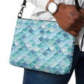 Mermaid Scales Crossbody bag Blue Green ocean inspired zippered bag Faux leather