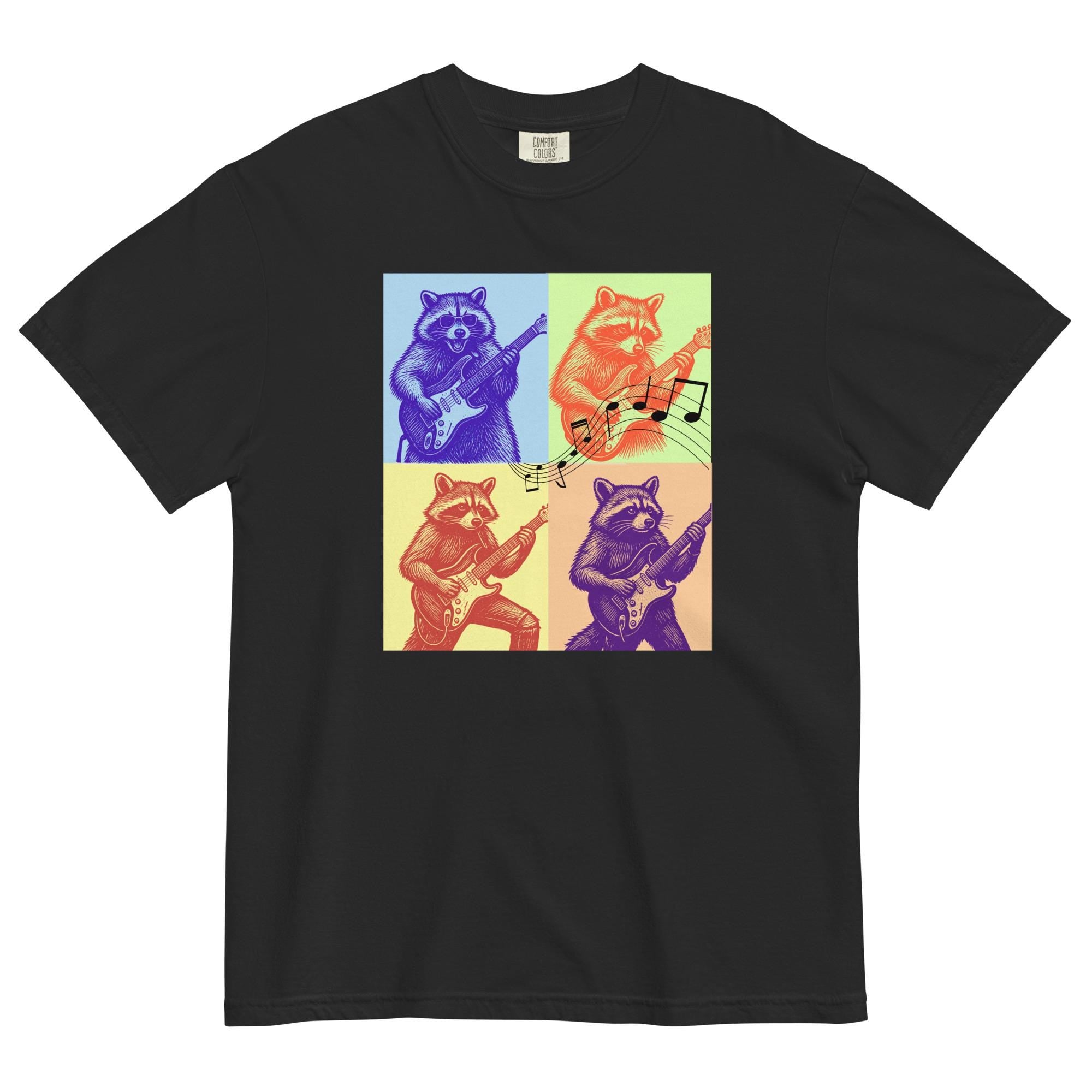 Comfort Colors racoons guitars tee racoon music Unisex garment-dyed heavyweight t-shirt