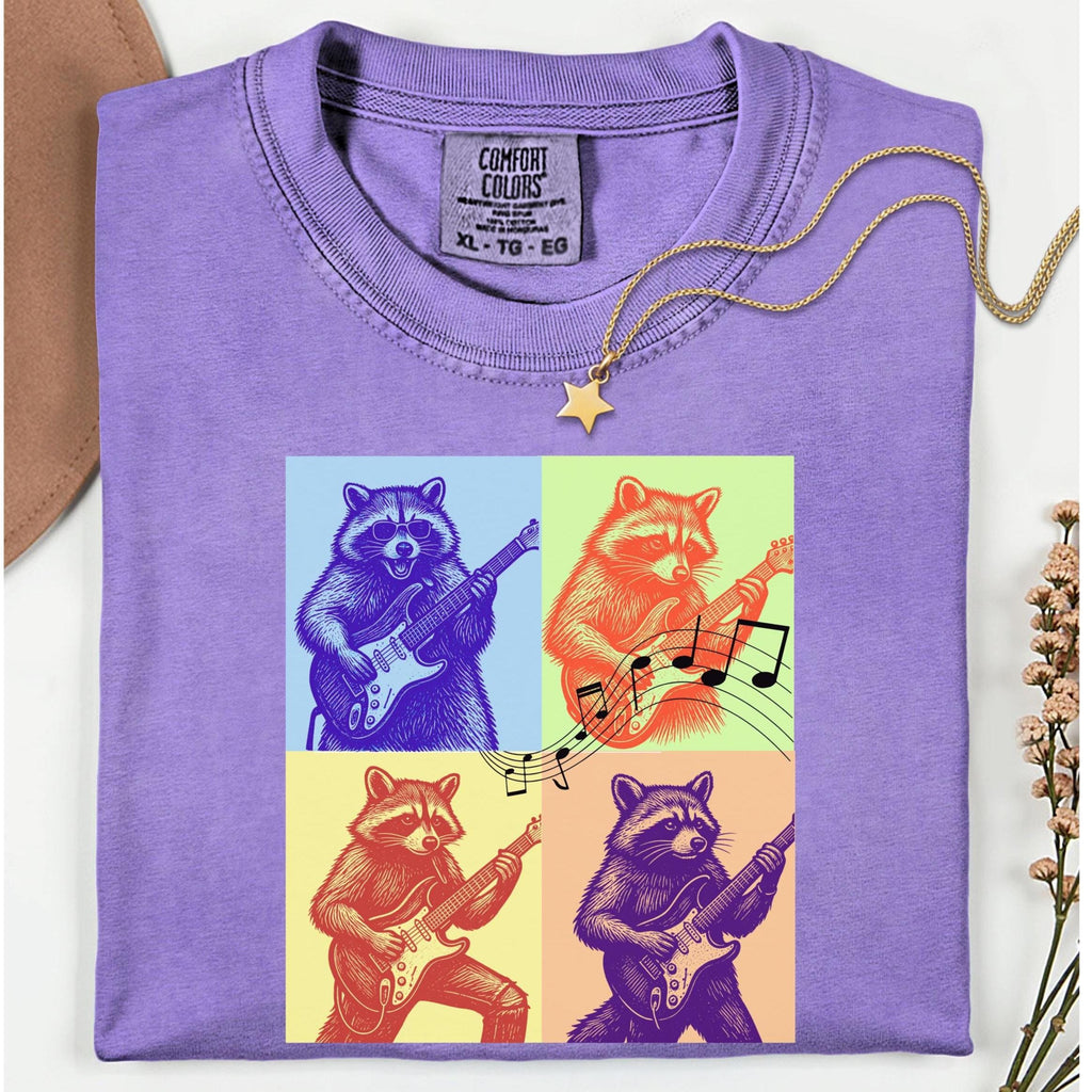 Comfort Colors racoons guitars tee racoon music Unisex garment-dyed heavyweight t-shirt