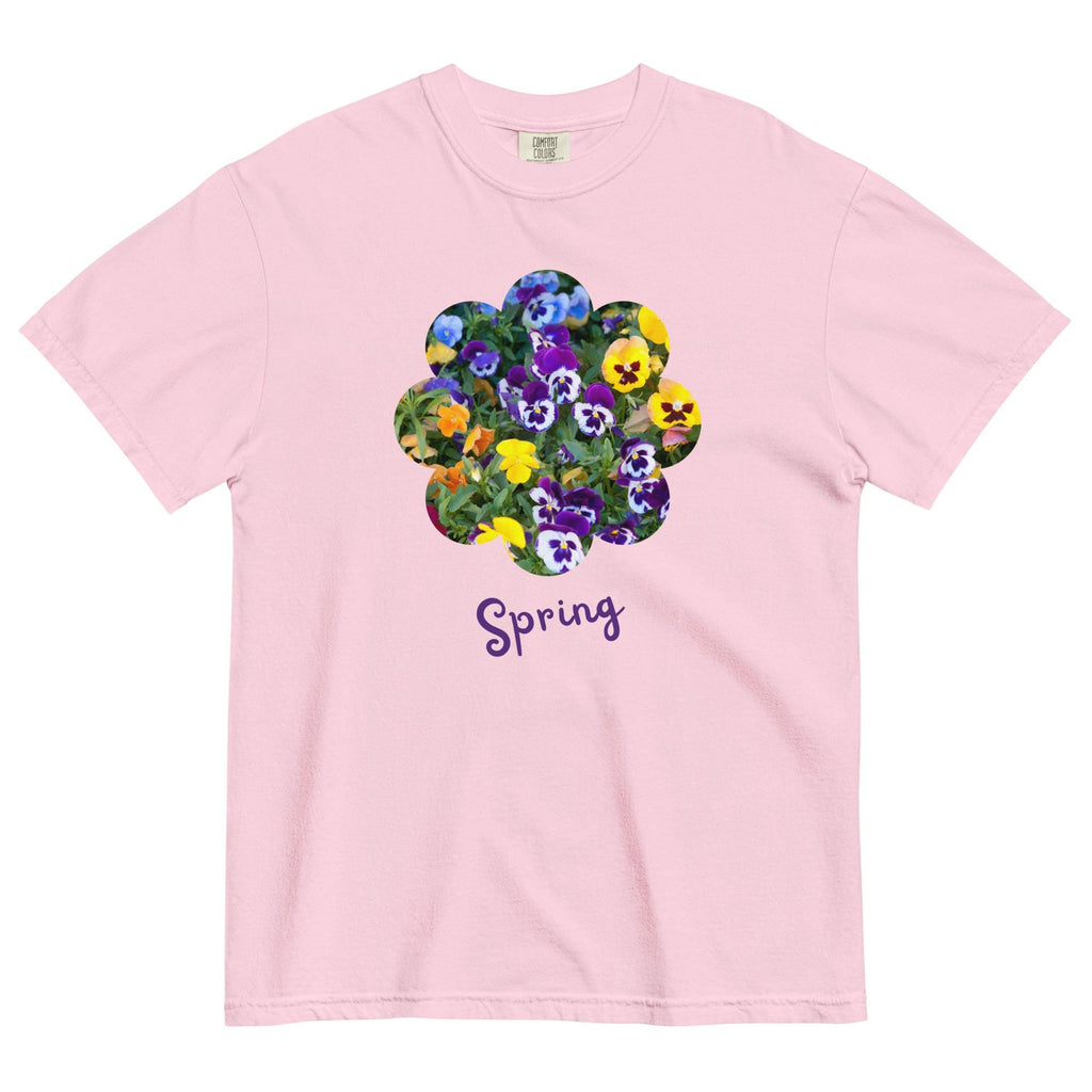 Spring Flowers Comfort Colors t-shirt Pansies tee Spring pansies shirt Mothers Day flowers gift