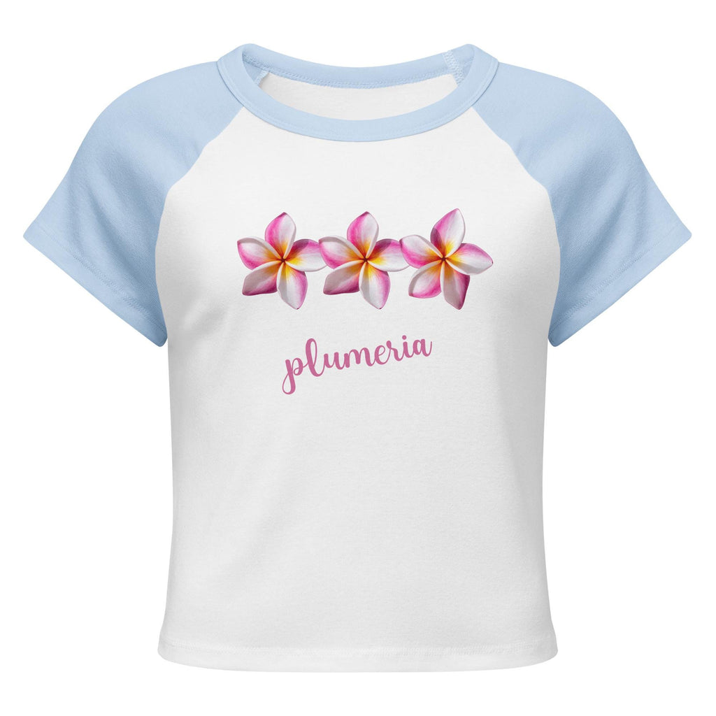 Pink Plumerias t-shirt pink tropical flowers Hawaiian flowers raglan baby tee