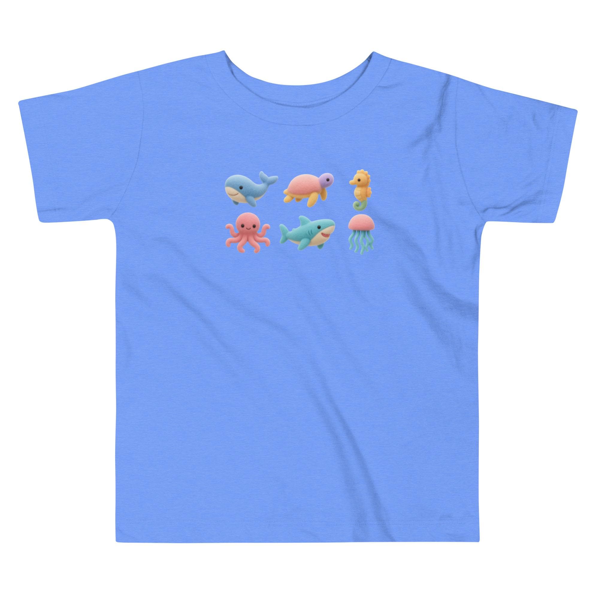 Ocean animals Toddler Short Sleeve Tee whale, octopus, turtle soft pastel t-shirt toddler