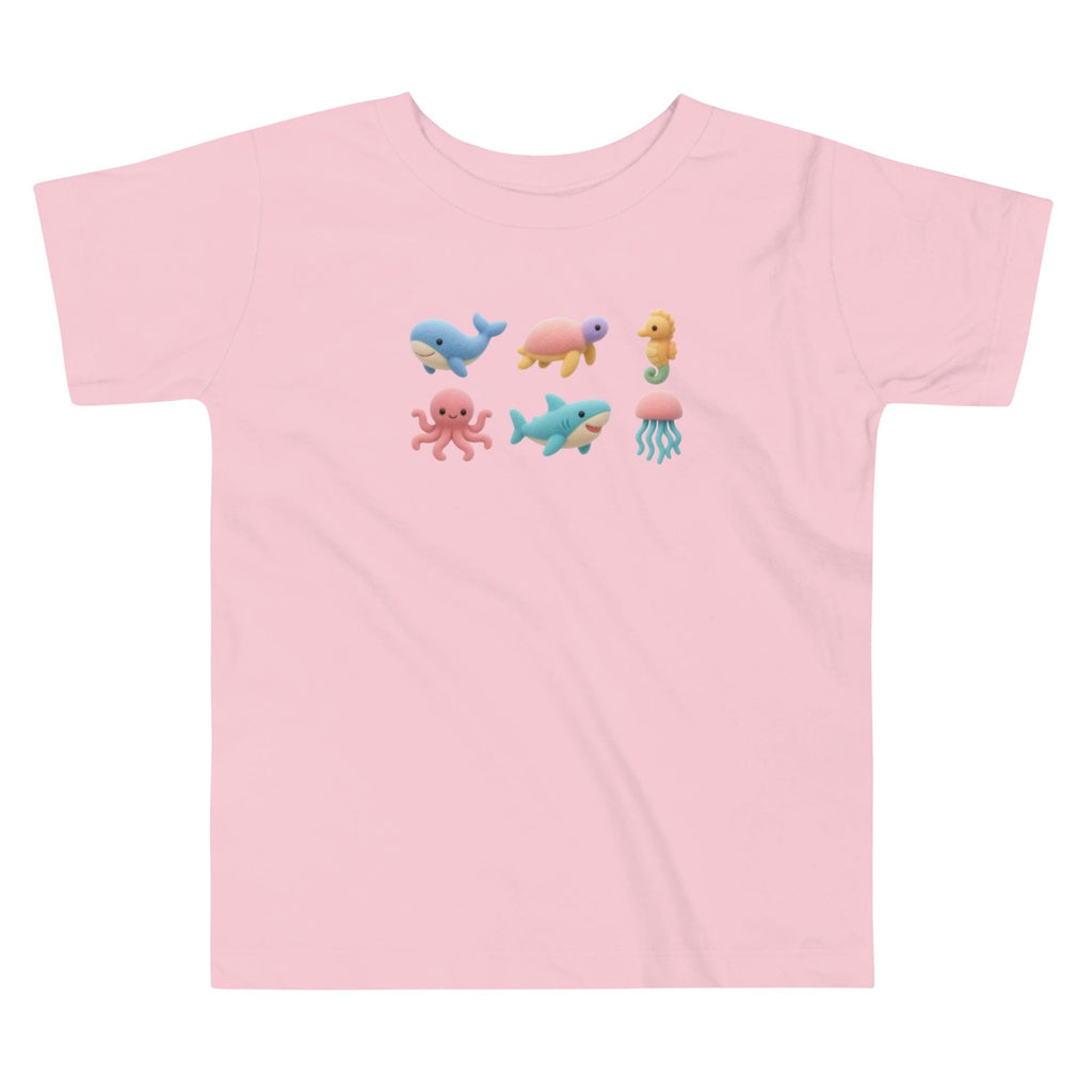 Ocean animals Toddler Short Sleeve Tee whale, octopus, turtle soft pastel t-shirt toddler